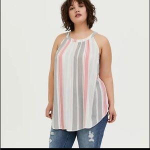 Gorgeous coloring striped coral and white tank